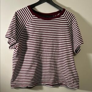 Levi's Burgundy and White Striped Tee
